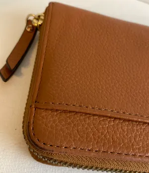 Brown Leather Zip Around Wallet thumbnail 4