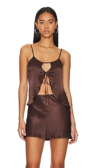 Revolve Brown Mini Skirt thumbnail 1