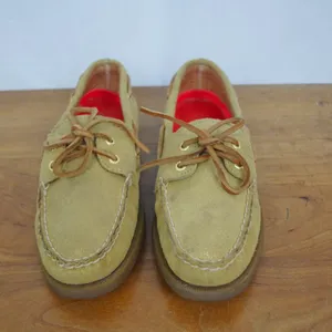 Ladies' Sperry Metallic Gold Sparkle Suede Sider Boat Shoes Size 8M thumbnail 7