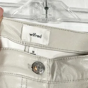 Wilfred Size 10 Faux Leather Pants‎ White Straight Solid High Rise Flawed 1692 thumbnail 12