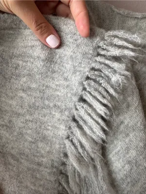 Wilfred Free Aritzia Gray Alpaca Wool Blend Belted Fei Fei Fringe Vest Large thumbnail 7