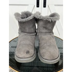 UGG Australia Mini Bailey Bow Grey Suede Ankle Boots Women’s Size 9 US 1005062 thumbnail 3