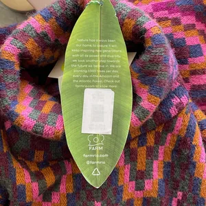 Farm Rio Tapestry Scarf Sweater‎ Maxi Dress Knit Pink Multi Small NWT thumbnail 6