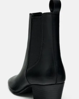 Zara HEELED LEATHER ANKLE BOOTS size 38 thumbnail 7