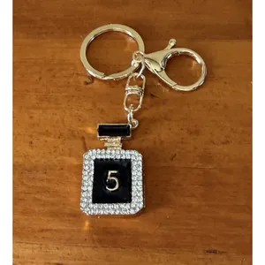 Rhinestone Perfume Bottle Bag Charms Keychain Set N°5 & 5 Glam Bling NWOT thumbnail 9
