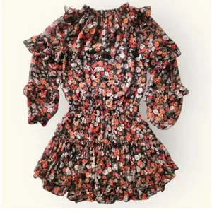 MISA Los Angeles Miss Rizou Safari floral ruffle mini dress . S thumbnail 6