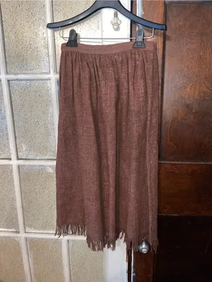 Susan Burrowes Brown Fringe Hem Women's Skirt - Size 6 thumbnail 2