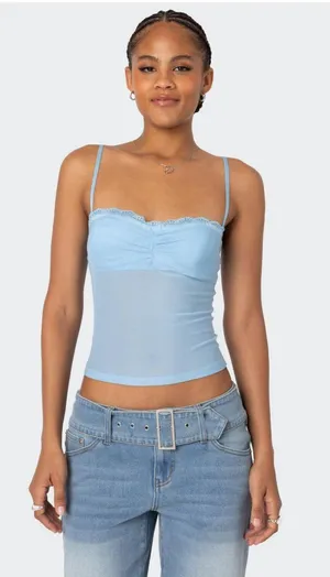 Edikted Elina Sheer Mesh Bra Top thumbnail 1