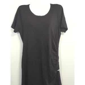 American Rag Cie‎ Black Ruched Side Tee Shirt Dress Womens Size L Short Sleeve thumbnail 2