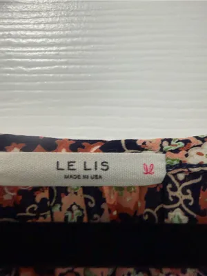 Le Lis Navy & Peach Printed Cold-Shoulder Camisole thumbnail 3
