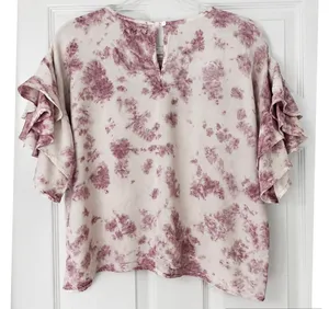 Style Envy pink & white tie-dye blouse thumbnail 5