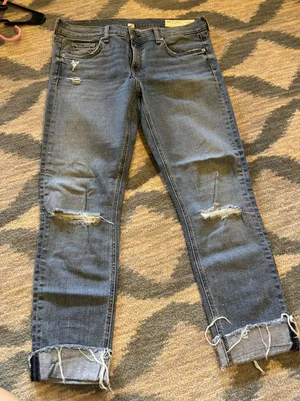 Rag & Bone Dre Capri Jeans Distressed Step Hem Size 28 Made in USA thumbnail 1