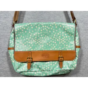 Fossil Crossbody Messenger Bag Green Laptop Coated‎ Laminated thumbnail 2