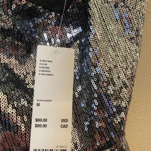 Urban Outfitters Silver Sequins Mini Dress Bodycon Spaghetti Strap Sz M NWT thumbnail 12