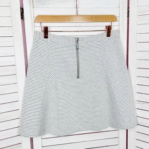 Michael Michael Kors Striped Knit Panel A-line‎ Skirt White Grey 4 thumbnail 9
