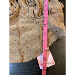 Coquette Babydoll Retro Eyelet‎ Crop Top Large Brown Sexy Keyhole Tie Fun Shein thumbnail 14