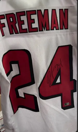 Devonte Freeman autographed Jersey White Size XL thumbnail 2