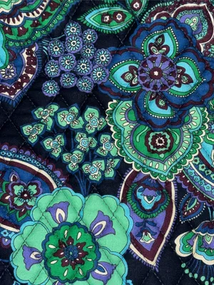 Vera Bradley Blue Rhapsody Cotton Tote Paisley Floral Design Handle And Strap thumbnail 3