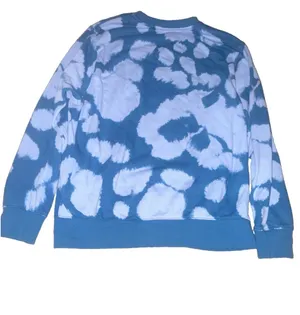 Nike Blue/White Tie Dye Fleece Pullover Crewneck Embroidered Logo Men L thumbnail 3