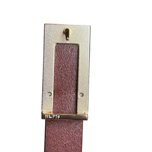 VTG Red Brown Adjustable Leather Belt Brass Buckle Minimalist Retro Western Boho thumbnail 14
