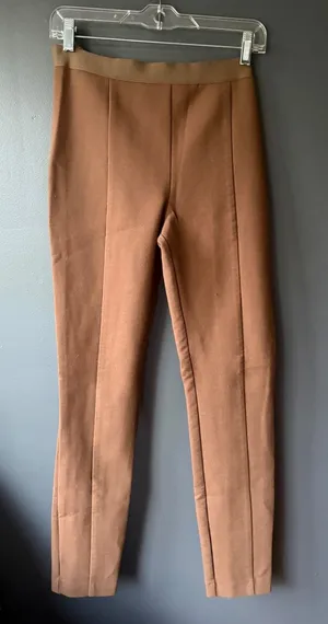 Boden Brown Slim Fit Dress Pants with Elastic Waistband thumbnail 1