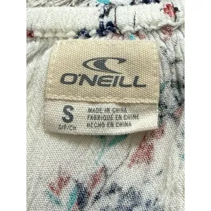 O’Neill Women’s Mini Dress Size S White Floral Print Halter Neck Rayon Beach thumbnail 11