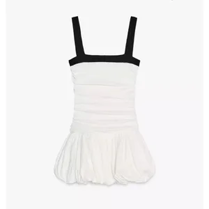 Zara White and Black Mini bubble Dress thumbnail 6