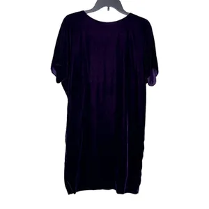 Lauren Ralph Lauren Women Shift Dress Velvet Short Sleeve Keyhole Purple Size 4 thumbnail 2