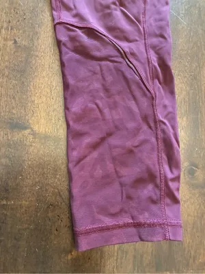 Lululemon Fast and Free Leggings 8 Crop 23" Burgundy Garnet Camo Mesh thumbnail 2