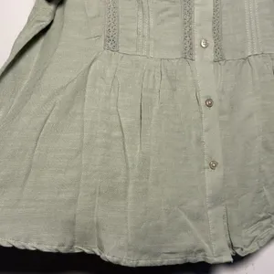 Lucky Brand Sage Green Lace Trim Tunic Shirt Womens Size Small Short Sleeve‎ thumbnail 7