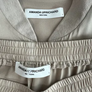 Amanda Uprichard Satin Matching Set Large 100% Silk Frankie Bomber Jacket Pants thumbnail 10