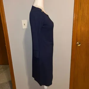 Lilly Pulitzer UPF 50+ Sophie Dress Navy Blue 3/4 sleeve gold button size XS‎ thumbnail 5