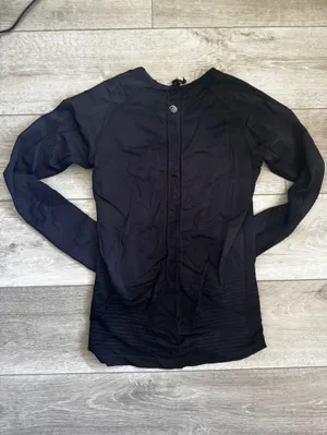 MPG Black Long-Sleeve Performance Tee with Mesh Panels thumbnail 3