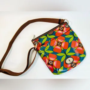 Fossil Key-Per Floral Coated Canvas Crossbody Bag with Brown Adjustable Strap thumbnail 3