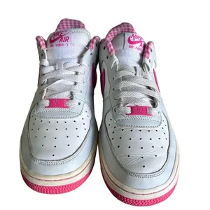 Nike Air Force 1 Lows Pink White Grey Shoe Size 7Y or 8.5 #619 thumbnail 4