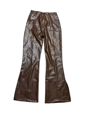 ✨Abercrombie Vegan Leather Split‎ Hem Flare Pants Brown Small✨ thumbnail 5