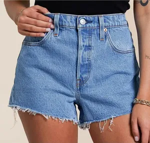 New Levi's 501 Original Fit High Rise Women's Shorts Size 33 Medium Wash thumbnail 1