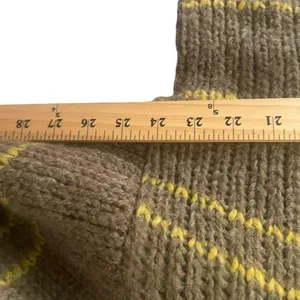 Aerie Womens Size Large Wool Mohair Blend Chunky Soft Knit Brown Striped Sweater thumbnail 8