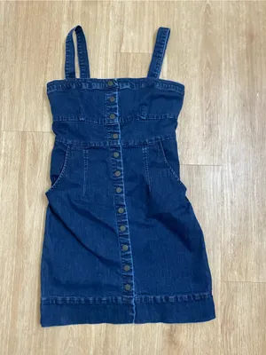 Genetic Denim Indigo Button-Front Denim Sundress thumbnail 3