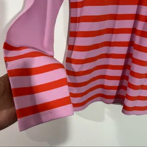 Talbots‎ Calder Striped Knot Mock Neck Long Sleeve Top Small Preppy Feminine thumbnail 3