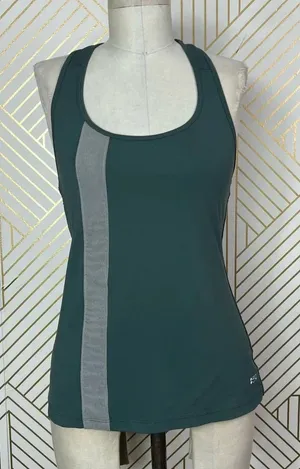 Splits59 Dark Green Racerback Mesh Stripe Tank Top‎ Size Medium thumbnail 1