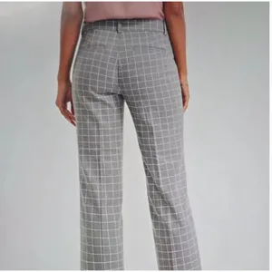 LOFT Grey Windowpane Plaid Straight Leg Trousers Dress Pants Womens Mid Rise 10 thumbnail 2