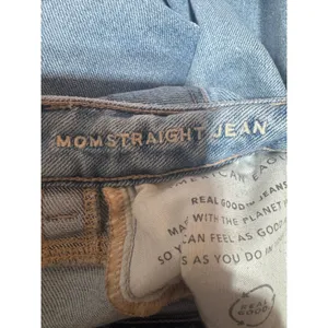 American‎ Eagle Mom Straight Jean Women Size 0 Light Wash Distressed Blue thumbnail 6
