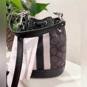 NWT Coach C8322 Mini Dempsey Bucket Bag In Signature Jacquard thumbnail 4