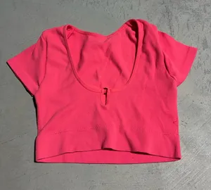 Aerie coral Scoop Neck Crop Top small thumbnail 1