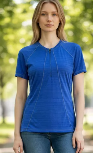 Athleta  Blue Short-Sleeve athletic Top thumbnail 1
