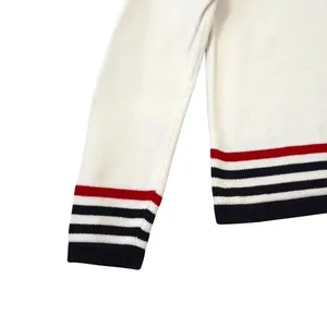 Vintage Koret‎ Cream Nautical Embroidered Crest Cotton Sweater Small Preppy thumbnail 4