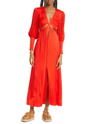 FARM RIO Cutout Orange Coral MIDI Dress Size Medium NEW NWT thumbnail 3