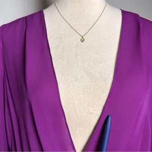 A.L.C. Harmon Silk Orchid Purple Draped Asymmetric V-Neck‎ Relaxed Fit Blouse 4 thumbnail 7