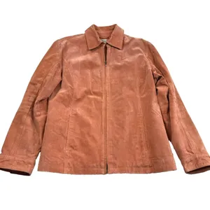 Chico's Women's Suede Leather‎ Jacket Zip Front Size Small Fitted Western Peachy thumbnail 7